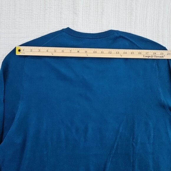 Club Room Merino Blend Oeko-Tex V-Neck Sweater Men's XXL Majestic Teal NWT NEW - Picture 14 of 16